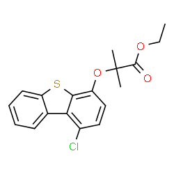 ChemSpider 2D Image | Ethyl 2-[(1-chlorodibenzo[b,d]thiophen-4-yl)oxy]-2-methylpropanoate | C18H17ClO3S