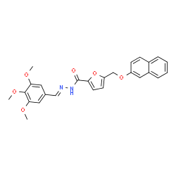 ChemSpider 2D Image | 5-[(2-Naphthyloxy)methyl]-N'-[(E)-(3,4,5-trimethoxyphenyl)methylene]-2-furohydrazide | C26H24N2O6
