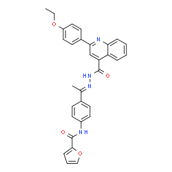 ChemSpider 2D Image | N-{4-[(1E)-N-{[2-(4-Ethoxyphenyl)-4-quinolinyl]carbonyl}ethanehydrazonoyl]phenyl}-2-furamide | C31H26N4O4