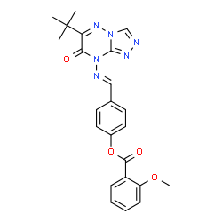 ChemSpider 2D Image | (E)-4-((6-tert-butyl-7-oxo-[1,2,4]triazolo[4,3-b][1,2,4]triazin-8(7H)-ylimino)methyl)phenyl 2-methoxybenzoate | C23H22N6O4