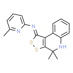 ChemSpider 2D Image | (1Z)-4,4-Dimethyl-N-(6-methyl-2-pyridinyl)-4,5-dihydro-1H-[1,2]dithiolo[3,4-c]quinolin-1-imine | C18H17N3S2