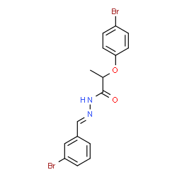ChemSpider 2D Image | 2-(4-Bromophenoxy)-N'-[(E)-(3-bromophenyl)methylene]propanehydrazide | C16H14Br2N2O2