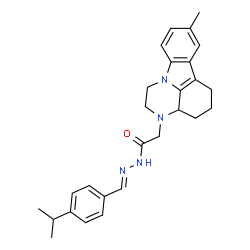 ChemSpider 2D Image | N'-[(E)-(4-Isopropylphenyl)methylene]-2-(8-methyl-1,2,3a,4,5,6-hexahydro-3H-pyrazino[3,2,1-jk]carbazol-3-yl)acetohydrazide | C27H32N4O