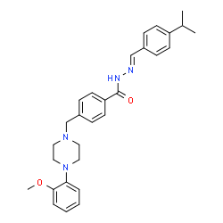 ChemSpider 2D Image | N'-[(E)-(4-Isopropylphenyl)methylene]-4-{[4-(2-methoxyphenyl)-1-piperazinyl]methyl}benzohydrazide | C29H34N4O2