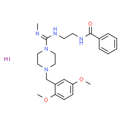 ChemSpider 2D Image | N-(2-{[(E)-[4-(2,5-Dimethoxybenzyl)-1-piperazinyl](methylimino)methyl]amino}ethyl)benzamide hydroiodide (1:1) | C24H34IN5O3