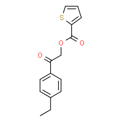 ChemSpider 2D Image | 2-(4-Ethylphenyl)-2-oxoethyl 2-thiophenecarboxylate | C15H14O3S