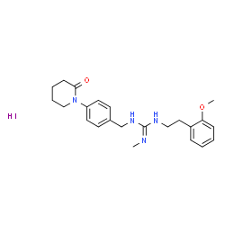 ChemSpider 2D Image | 1-[2-(2-Methoxyphenyl)ethyl]-2-methyl-3-[4-(2-oxo-1-piperidinyl)benzyl]guanidine hydroiodide (1:1) | C23H31IN4O2