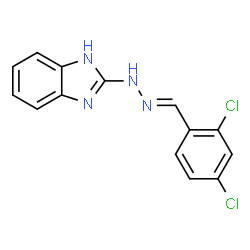 ChemSpider 2D Image | 2-[(2E)-2-(2,4-Dichlorobenzylidene)hydrazino]-1H-benzimidazole | C14H10Cl2N4