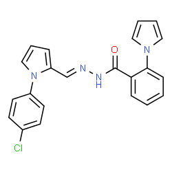 ChemSpider 2D Image | N'-{(E)-[1-(4-Chlorophenyl)-1H-pyrrol-2-yl]methylene}-2-(1H-pyrrol-1-yl)benzohydrazide | C22H17ClN4O