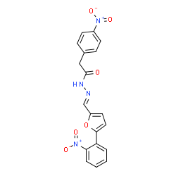 ChemSpider 2D Image | 2-(4-Nitrophenyl)-N'-{(E)-[5-(2-nitrophenyl)-2-furyl]methylene}acetohydrazide | C19H14N4O6