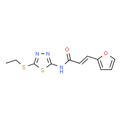 ChemSpider 2D Image | (2E)-N-[5-(Ethylsulfanyl)-1,3,4-thiadiazol-2-yl]-3-(2-furyl)acrylamide | C11H11N3O2S2