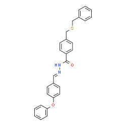 ChemSpider 2D Image | 4-[(Benzylsulfanyl)methyl]-N'-[(E)-(4-phenoxyphenyl)methylene]benzohydrazide | C28H24N2O2S