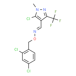 ChemSpider 2D Image | (E)-1-[5-Chloro-1-methyl-3-(trifluoromethyl)-1H-pyrazol-4-yl]-N-[(2,4-dichlorobenzyl)oxy]methanimine | C13H9Cl3F3N3O