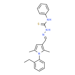 ChemSpider 2D Image | (2E)-2-{[1-(2-Ethylphenyl)-2,5-dimethyl-1H-pyrrol-3-yl]methylene}-N-phenylhydrazinecarbothioamide | C22H24N4S