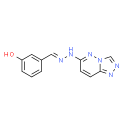 ChemSpider 2D Image | 3-[(E)-([1,2,4]Triazolo[4,3-b]pyridazin-6-ylhydrazono)methyl]phenol | C12H10N6O