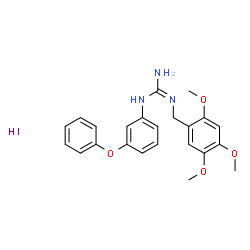 ChemSpider 2D Image | 1-(3-Phenoxyphenyl)-2-(2,4,5-trimethoxybenzyl)guanidine hydroiodide (1:1) | C23H26IN3O4
