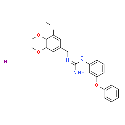 ChemSpider 2D Image | 1-(3-Phenoxyphenyl)-2-(3,4,5-trimethoxybenzyl)guanidine hydroiodide (1:1) | C23H26IN3O4