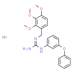 ChemSpider 2D Image | 1-(3-Phenoxyphenyl)-2-(2,3,4-trimethoxybenzyl)guanidine hydroiodide (1:1) | C23H26IN3O4