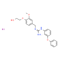 ChemSpider 2D Image | 2-[4-(2-Hydroxyethoxy)-3-methoxybenzyl]-1-(3-phenoxyphenyl)guanidine hydroiodide (1:1) | C23H26IN3O4