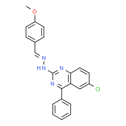 ChemSpider 2D Image | 6-Chloro-2-[(2E)-2-(4-methoxybenzylidene)hydrazino]-4-phenylquinazoline | C22H17ClN4O