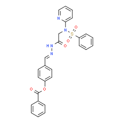 ChemSpider 2D Image | 4-[(E)-({[(Phenylsulfonyl)(2-pyridinyl)amino]acetyl}hydrazono)methyl]phenyl benzoate | C27H22N4O5S