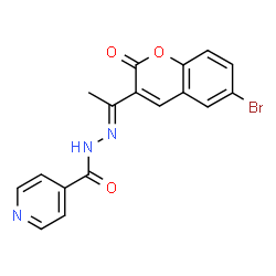 ChemSpider 2D Image | N'-[(1E)-1-(6-Bromo-2-oxo-2H-chromen-3-yl)ethylidene]isonicotinohydrazide | C17H12BrN3O3