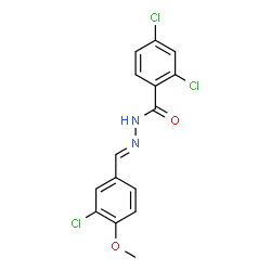ChemSpider 2D Image | 2,4-Dichloro-N'-[(E)-(3-chloro-4-methoxyphenyl)methylene]benzohydrazide | C15H11Cl3N2O2