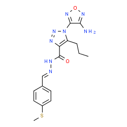 ChemSpider 2D Image | 1-(4-Amino-1,2,5-oxadiazol-3-yl)-N'-{(E)-[4-(methylsulfanyl)phenyl]methylene}-5-propyl-1H-1,2,3-triazole-4-carbohydrazide | C16H18N8O2S