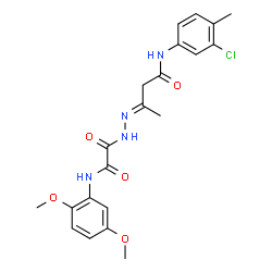 ChemSpider 2D Image | (3E)-N-(3-Chloro-4-methylphenyl)-3-({[(2,5-dimethoxyphenyl)amino](oxo)acetyl}hydrazono)butanamide | C21H23ClN4O5
