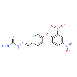 ChemSpider 2D Image | (2E)-2-[4-(2,4-Dinitrophenoxy)benzylidene]hydrazinecarboxamide | C14H11N5O6