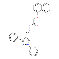 ChemSpider 2D Image | N'-[(E)-(1,3-Diphenyl-1H-pyrazol-4-yl)methylene]-2-(1-naphthyloxy)acetohydrazide | C28H22N4O2