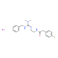 ChemSpider 2D Image | N-(2-{(E)-[(Benzylamino)(dimethylamino)methylene]amino}ethyl)-2-(4-fluorophenyl)acetamide hydroiodide (1:1) | C20H26FIN4O