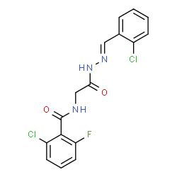 ChemSpider 2D Image | 2-Chloro-N-{2-[(2E)-2-(2-chlorobenzylidene)hydrazino]-2-oxoethyl}-6-fluorobenzamide | C16H12Cl2FN3O2
