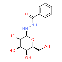 ChemSpider 2D Image | N'-[(2S,3S,4R,5S,6S)-3,4,5-Trihydroxy-6-(hydroxymethyl)tetrahydro-2H-pyran-2-yl]benzohydrazide | C13H18N2O6