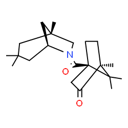 ChemSpider 2D Image | (1S,4R)-1,7,7-Trimethyl-4-{[(1R,5S)-1,3,3-trimethyl-6-azabicyclo[3.2.1]oct-6-yl]carbonyl}bicyclo[2.2.1]heptan-2-one | C21H33NO2