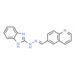 ChemSpider 2D Image | 6-[(E)-(1H-Benzimidazol-2-ylhydrazono)methyl]quinoline | C17H13N5