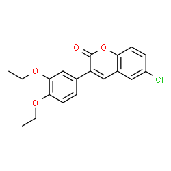 ChemSpider 2D Image | 6-Chloro-3-(3,4-diethoxyphenyl)-2H-chromen-2-one | C19H17ClO4