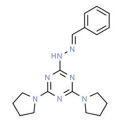 ChemSpider 2D Image | benzaldehyde (4,6-dipyrrolidin-1-yl-1,3,5-triazin-2-yl)hydrazone | C18H23N7