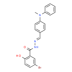 ChemSpider 2D Image | 5-Bromo-2-hydroxy-N'-[(E)-{4-[methyl(phenyl)amino]phenyl}methylene]benzohydrazide | C21H18BrN3O2
