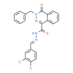 ChemSpider 2D Image | 3-Benzyl-N'-[(E)-(3,4-dichlorophenyl)methylene]-4-oxo-3,4-dihydro-1-phthalazinecarbohydrazide | C23H16Cl2N4O2
