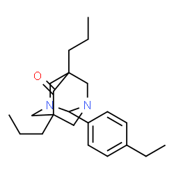 ChemSpider 2D Image | 2-(4-Ethylphenyl)-5,7-dipropyl-1,3-diazatricyclo[3.3.1.1~3,7~]decan-6-one | C22H32N2O