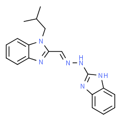 ChemSpider 2D Image | 2-[(E)-(1H-Benzimidazol-2-ylhydrazono)methyl]-1-isobutyl-1H-benzimidazole | C19H20N6