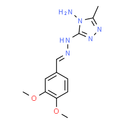 ChemSpider 2D Image | 3-[(2E)-2-(3,4-Dimethoxybenzylidene)hydrazino]-5-methyl-4H-1,2,4-triazol-4-amine | C12H16N6O2