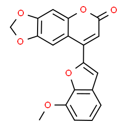 ChemSpider 2D Image | 8-(7-Methoxy-1-benzofuran-2-yl)-6H-[1,3]dioxolo[4,5-g]chromen-6-one | C19H12O6