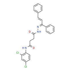 ChemSpider 2D Image | N-(2,4-Dichlorophenyl)-4-{(2Z)-2-[(2E)-1,3-diphenyl-2-propen-1-ylidene]hydrazino}-4-oxobutanamide | C25H21Cl2N3O2