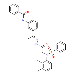 ChemSpider 2D Image | N-{3-[(1E)-N-{[(2,3-Dimethylphenyl)(phenylsulfonyl)amino]acetyl}ethanehydrazonoyl]phenyl}benzamide | C31H30N4O4S
