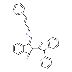 ChemSpider 2D Image | (3Z)-2-(Diphenylacetyl)-3-{(2E)-[(2E)-3-phenyl-2-propen-1-ylidene]hydrazono}-1-indanone | C32H24N2O2