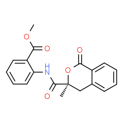 ChemSpider 2D Image | Methyl 2-({[(3S)-3-methyl-1-oxo-3,4-dihydro-1H-isochromen-3-yl]carbonyl}amino)benzoate | C19H17NO5
