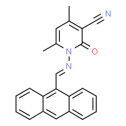 ChemSpider 2D Image | 1-[(E)-(9-Anthrylmethylene)amino]-4,6-dimethyl-2-oxo-1,2-dihydro-3-pyridinecarbonitrile | C23H17N3O