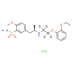 ChemSpider 2D Image | Tamsulosin-d4 (hydrochloride) | C20H25D4ClN2O5S